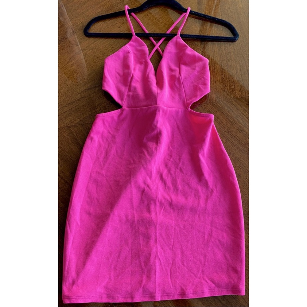 Made with Love Blue Blush Hot Pink Bodycon Mini Dress
